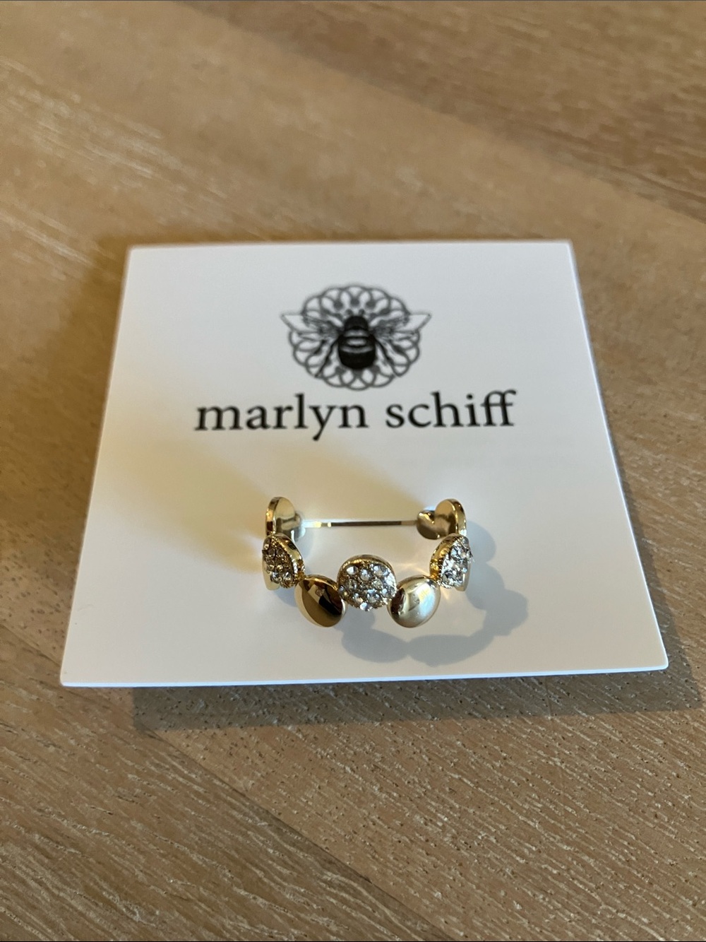 Marlyn Schiff Disc Pave Adjustable Gold Ring